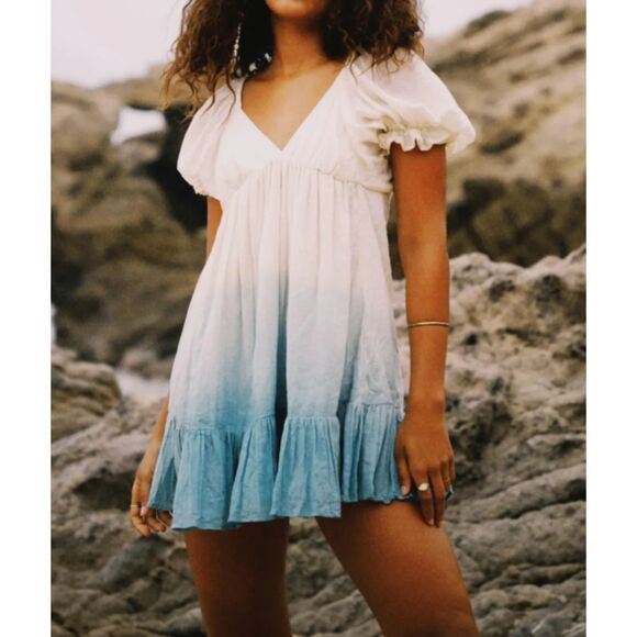 JEN'S PIRATE BOOTY Kalina Tie Dye Babydoll Mini Dress‎ M/L - Picture 1 of 5